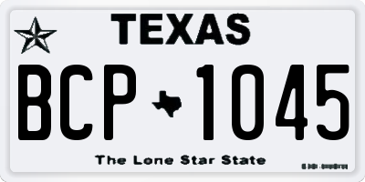 TX license plate BCP1045