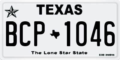 TX license plate BCP1046