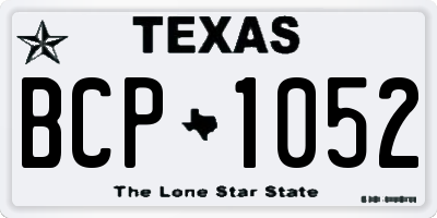 TX license plate BCP1052