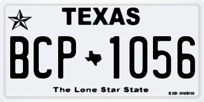 TX license plate BCP1056