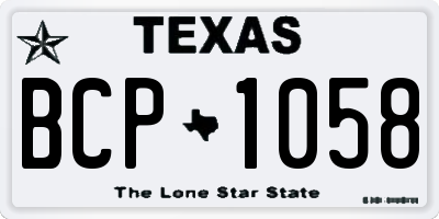 TX license plate BCP1058