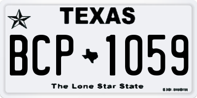 TX license plate BCP1059