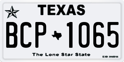 TX license plate BCP1065