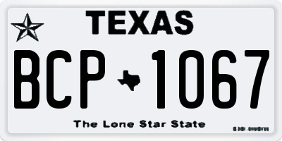 TX license plate BCP1067