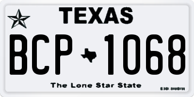 TX license plate BCP1068