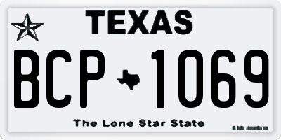 TX license plate BCP1069