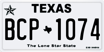 TX license plate BCP1074
