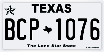 TX license plate BCP1076