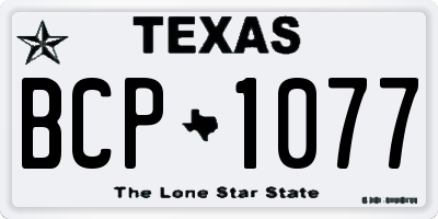 TX license plate BCP1077