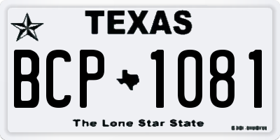 TX license plate BCP1081