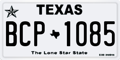 TX license plate BCP1085