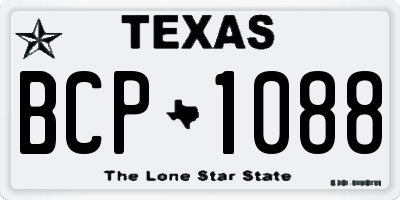 TX license plate BCP1088