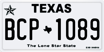 TX license plate BCP1089