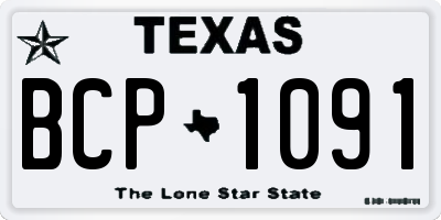 TX license plate BCP1091
