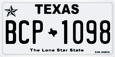 TX license plate BCP1098
