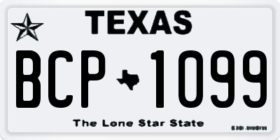 TX license plate BCP1099