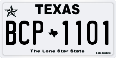 TX license plate BCP1101