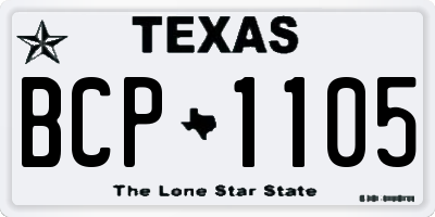 TX license plate BCP1105