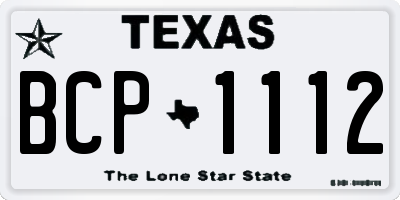 TX license plate BCP1112