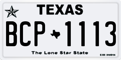 TX license plate BCP1113