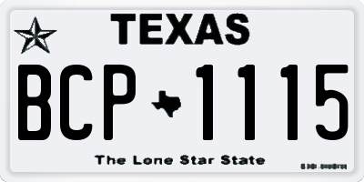 TX license plate BCP1115