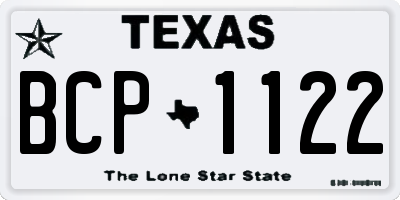TX license plate BCP1122