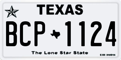 TX license plate BCP1124