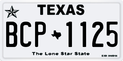 TX license plate BCP1125