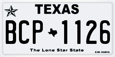 TX license plate BCP1126