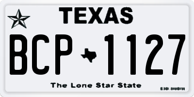 TX license plate BCP1127