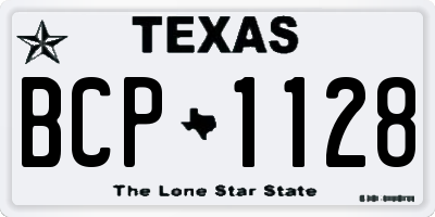 TX license plate BCP1128