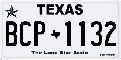TX license plate BCP1132