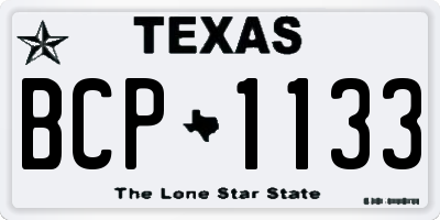 TX license plate BCP1133