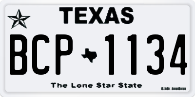 TX license plate BCP1134