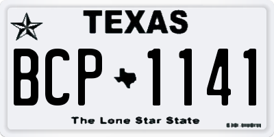 TX license plate BCP1141