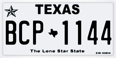 TX license plate BCP1144