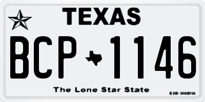 TX license plate BCP1146