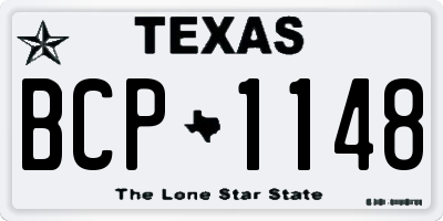 TX license plate BCP1148