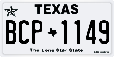 TX license plate BCP1149