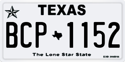 TX license plate BCP1152