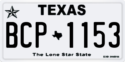 TX license plate BCP1153