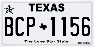 TX license plate BCP1156