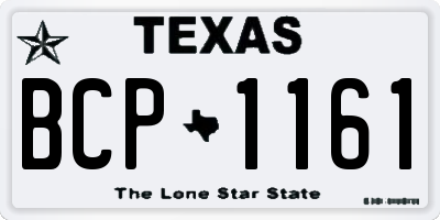 TX license plate BCP1161