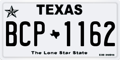 TX license plate BCP1162