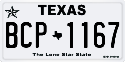 TX license plate BCP1167