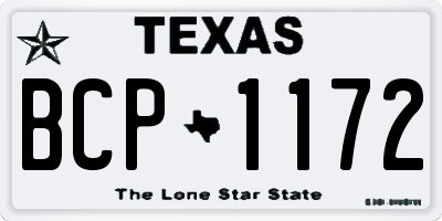 TX license plate BCP1172