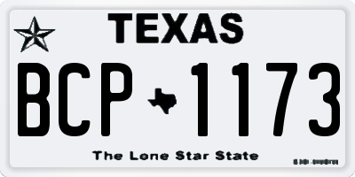 TX license plate BCP1173