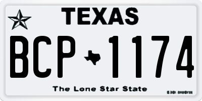 TX license plate BCP1174