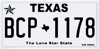 TX license plate BCP1178