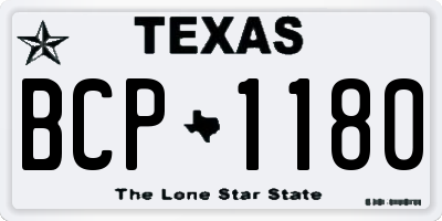 TX license plate BCP1180